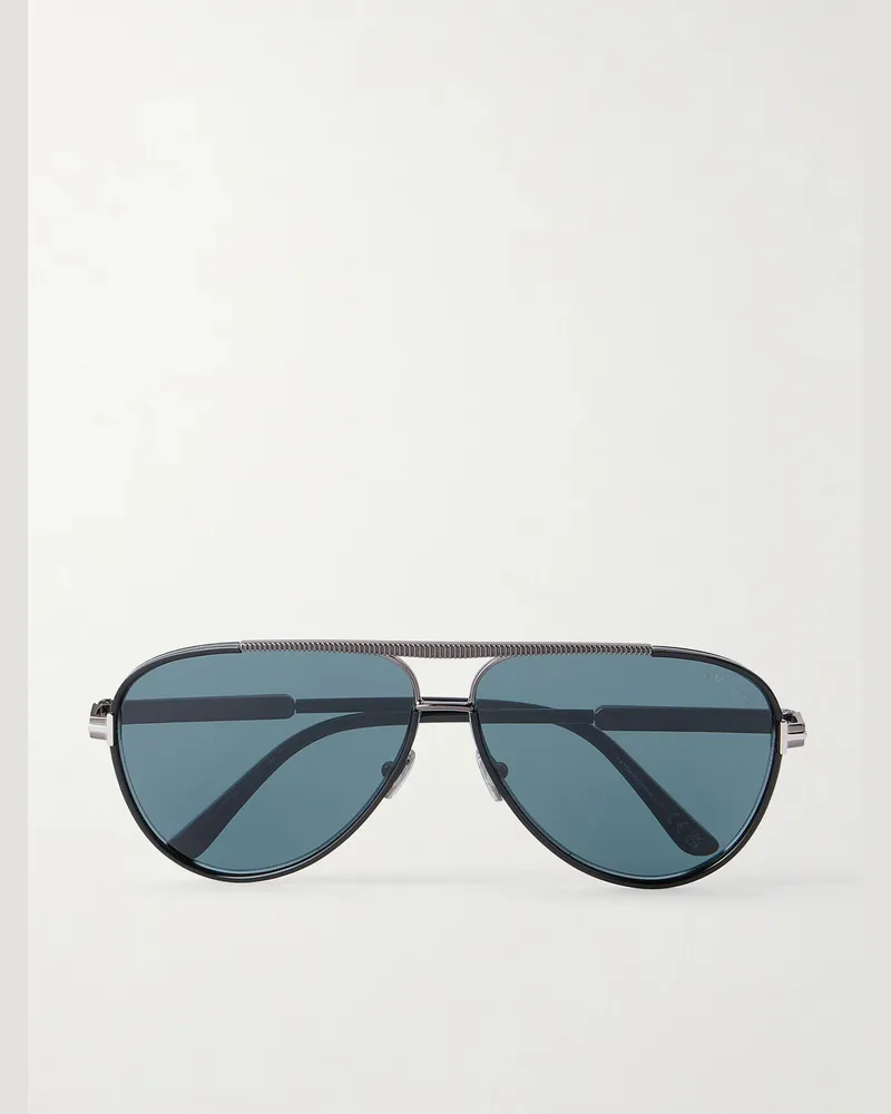 Tom Ford Rupert-02 Aviator-Frame Metal Sunglasses Black