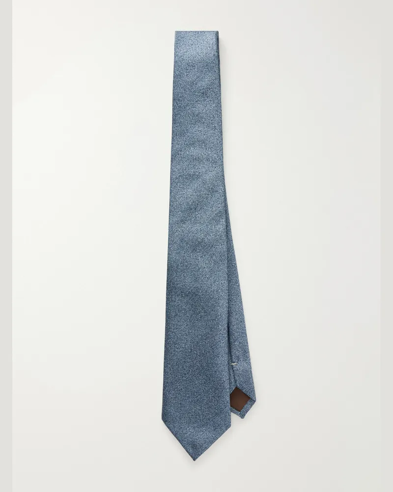 Canali 8cm Woven Silk Tie Blue