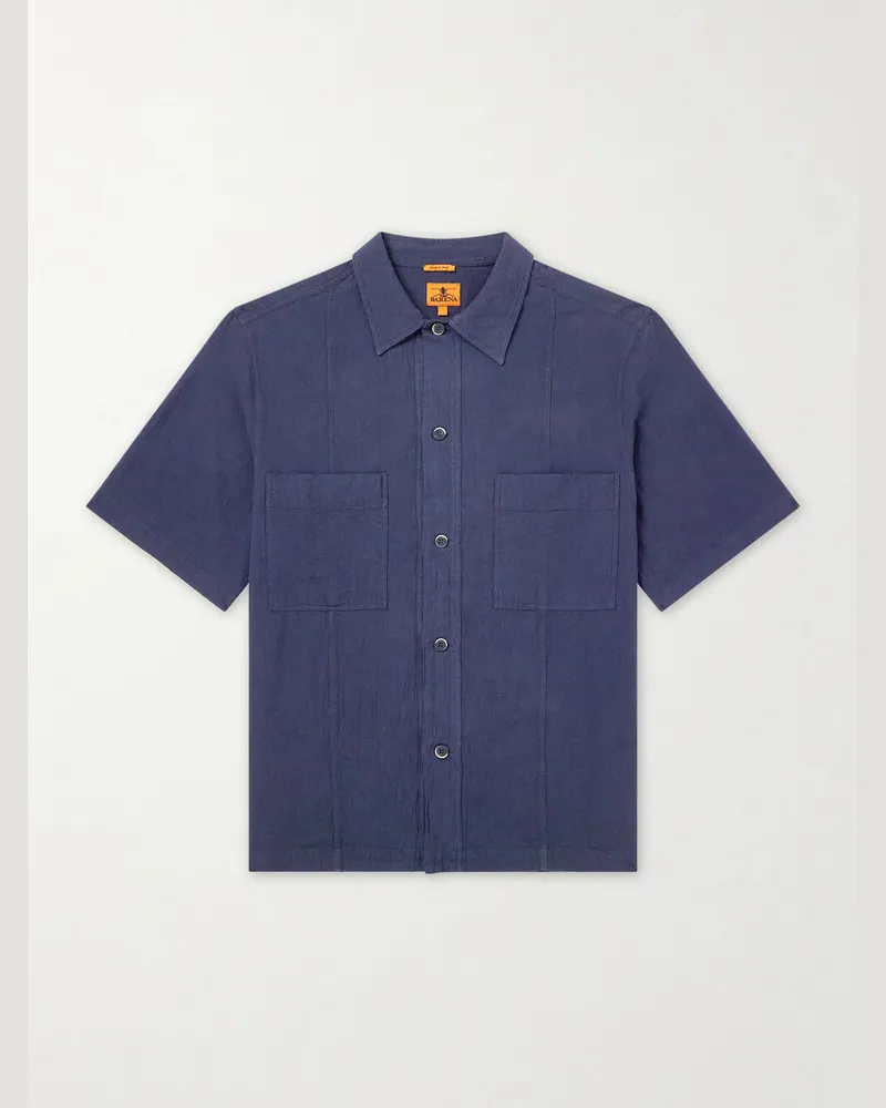 BARENA Hemd aus Baumwollgaze in Stückfärbung Blau