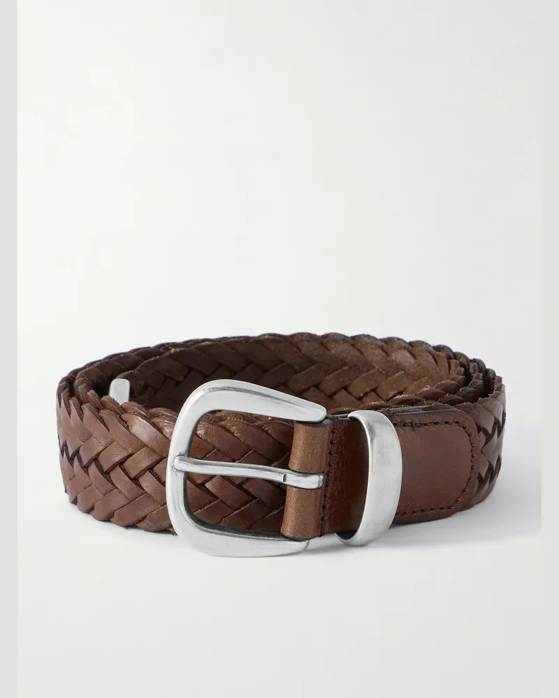 Anderson's Geflochtener Gürtel aus Leder, 3 cm Braun