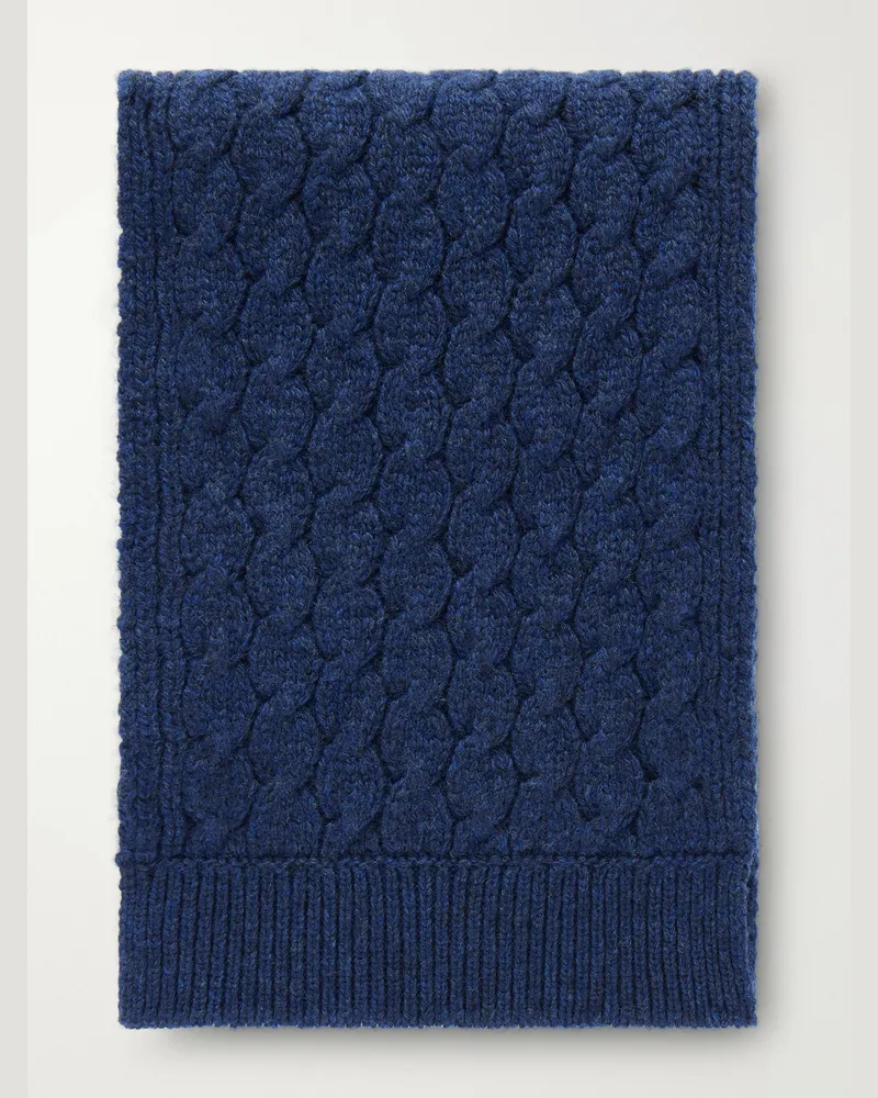 Begg & Co Bernard Cashmere and Wool-Blend Scarf Blue