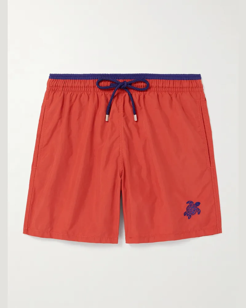 Vilebrequin Moka gerade geschnittene mittellange Badeshorts aus ECONYL Rot