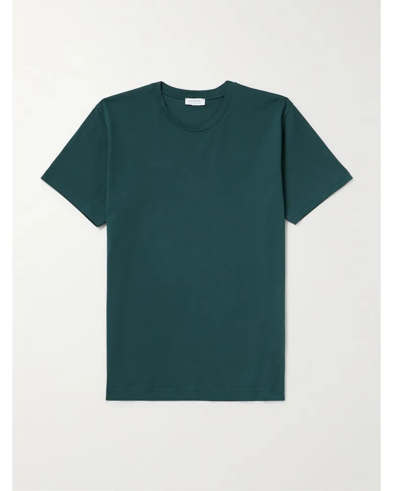 Sunspel Riviera T-Shirt aus Supima®-Baumwoll-Jersey Grün