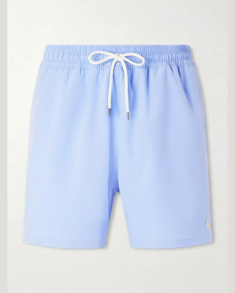 Ralph Lauren Traveler Straight-Leg Mid-Length Recycled Swim Shorts Blue