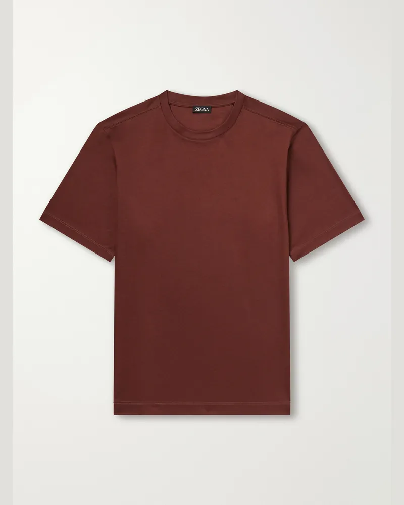 Ermenegildo Zegna Cotton-Jersey T-Shirt Brown