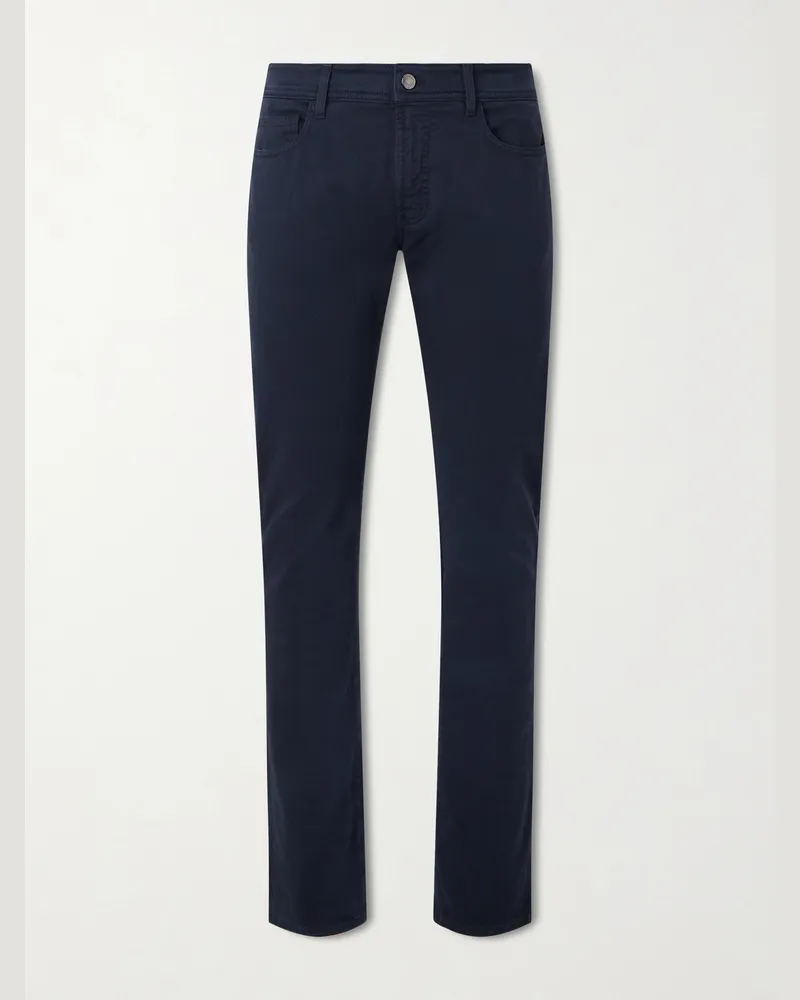 Canali Schmal und gerade geschnittene Jeans Blau