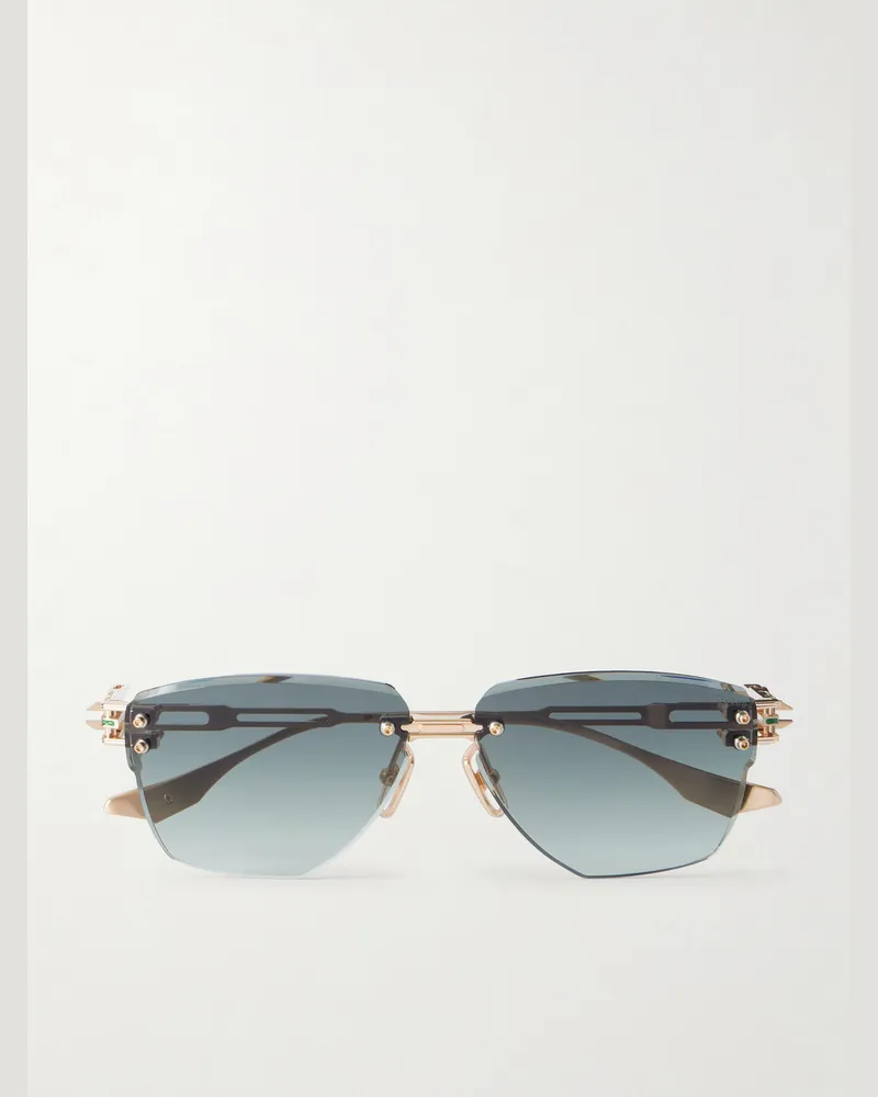 DITA Hyperlux-2000 Square-Frame Gold-Tone Titanium Sunglasses Gold