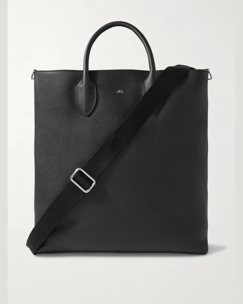 MR P. Tote aus vollnarbigem Leder Schwarz