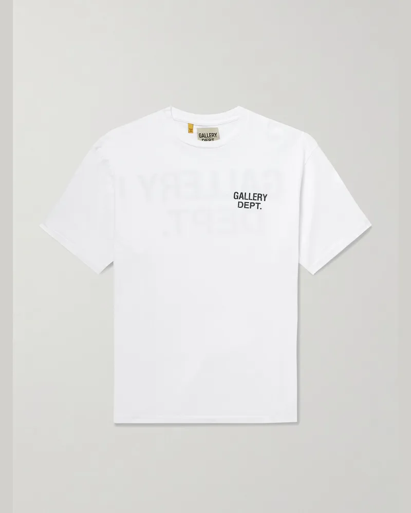 GALLERY DEPT. Dusty T-Shirt aus Baumwoll-Jersey mit Logoprint und Glitter-Finish Weiß