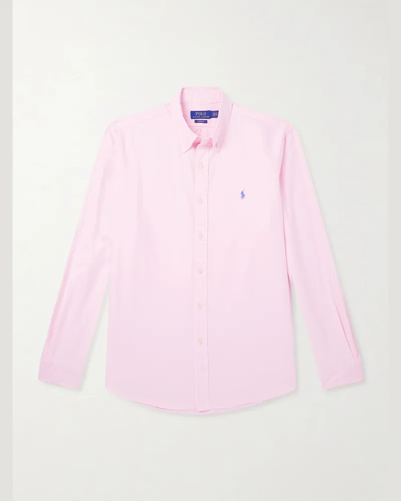 Ralph Lauren Logo-Embroidered Cotton Oxford Shirt Pink