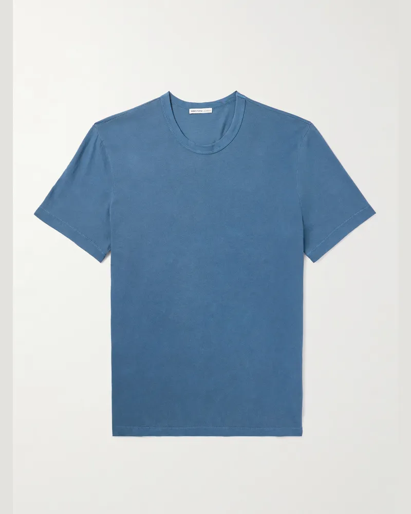 James Perse Combed Cotton-Jersey T-Shirt Blue