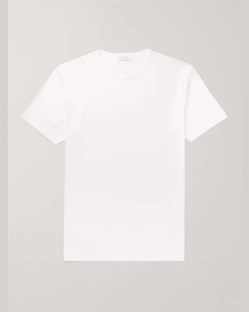 Sunspel Slim-Fit Cotton-Jersey T-Shirt White