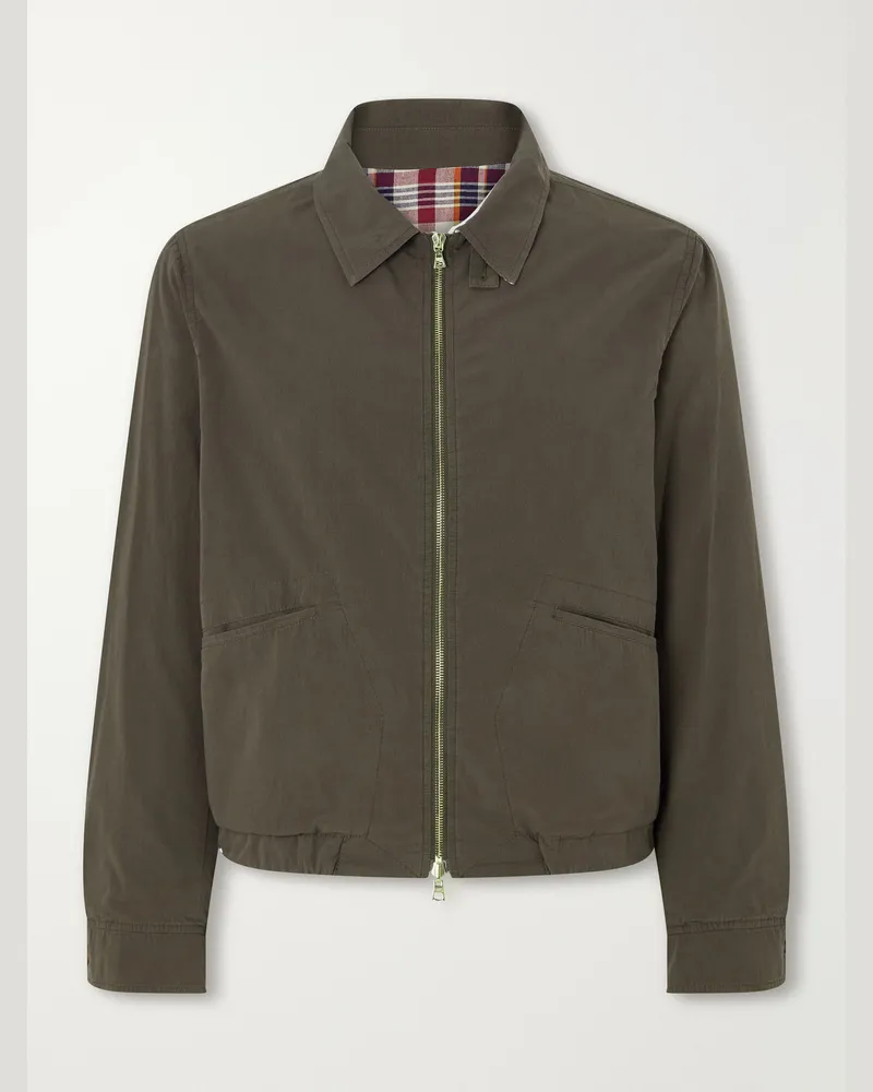 Drake's Cotton-Twill Jacket Green