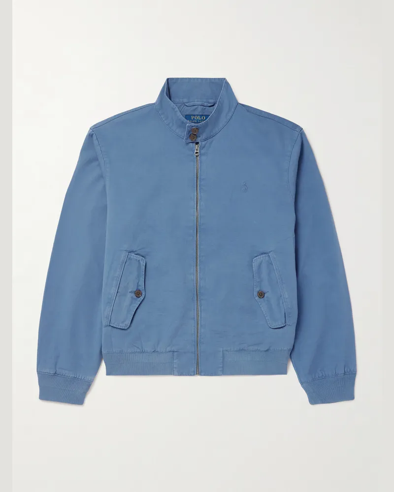 Ralph Lauren Bomberjacke aus Baumwoll-Twill mit Logostickerei Blau