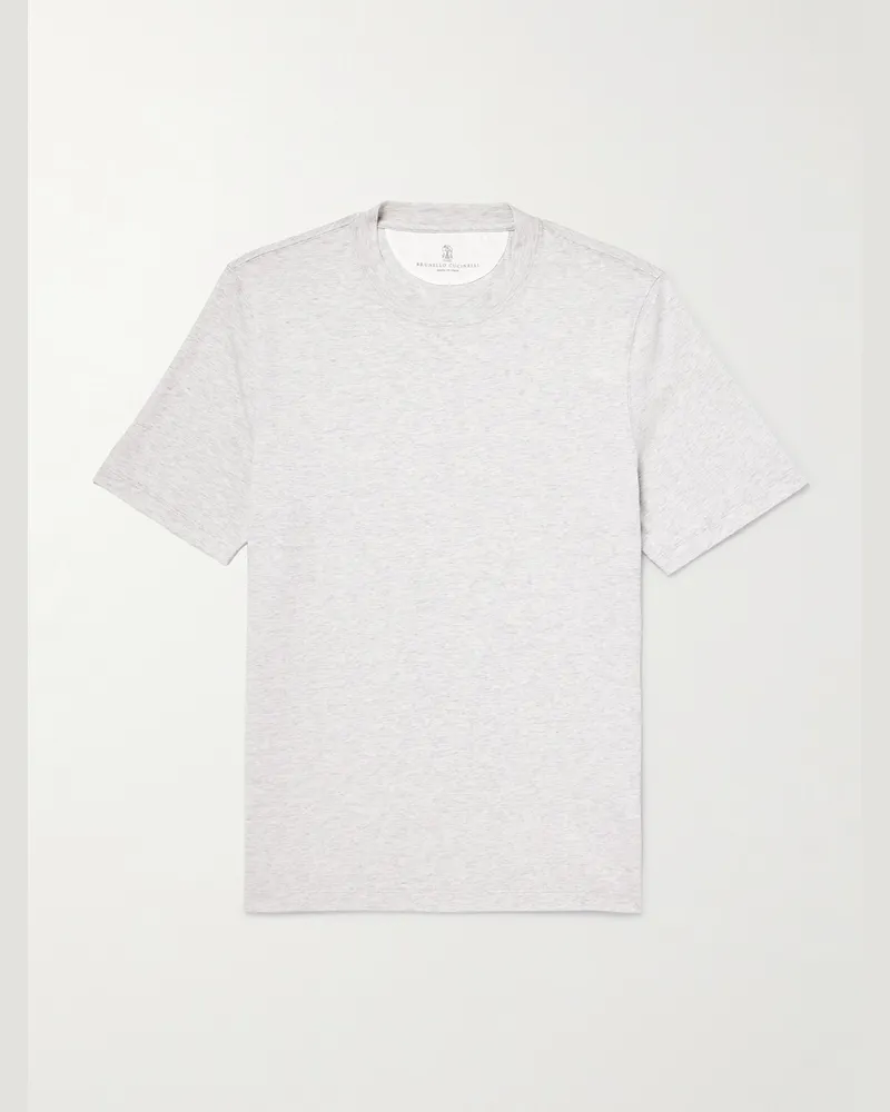 Brunello Cucinelli Cotton-Jersey T-Shirt Gray