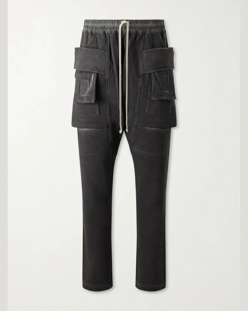 DRKSHDW by Rick Owens Creatch Straight-Leg Cotton-Blend Jersey Cargo Sweatpants Gray