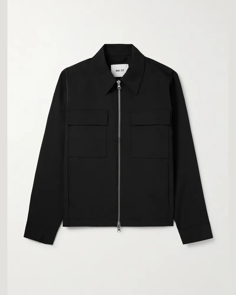 NN 07 Alban 8240 Jacke aus recyceltem Twill Schwarz