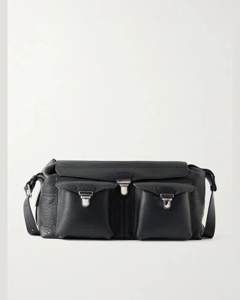 Christophe Lemaire Soft Gear Textured-Leather Messenger Bag Black