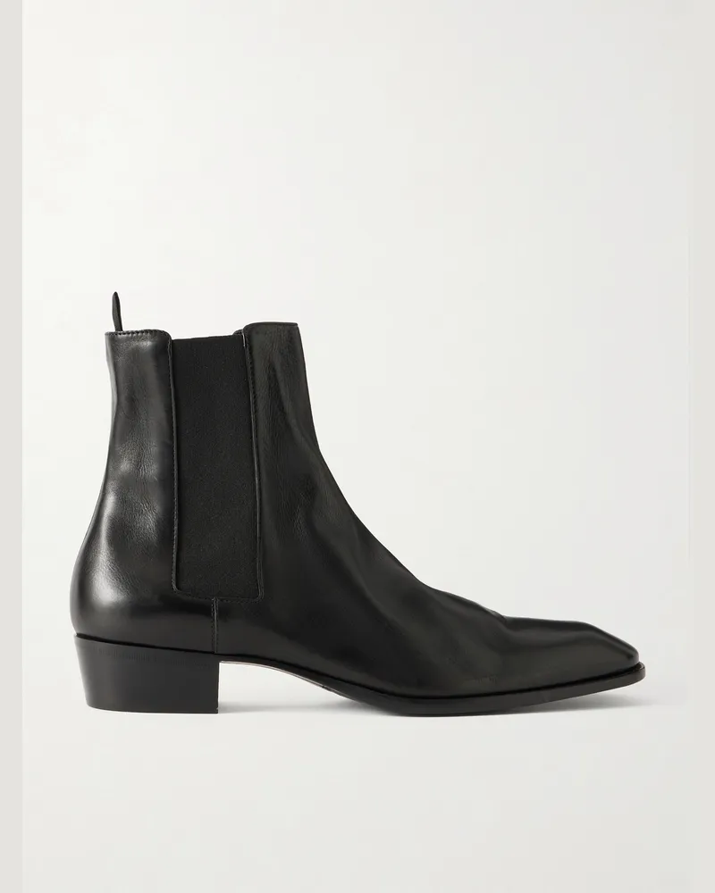 Saint Laurent Stanton Leather Chelsea Boots Black