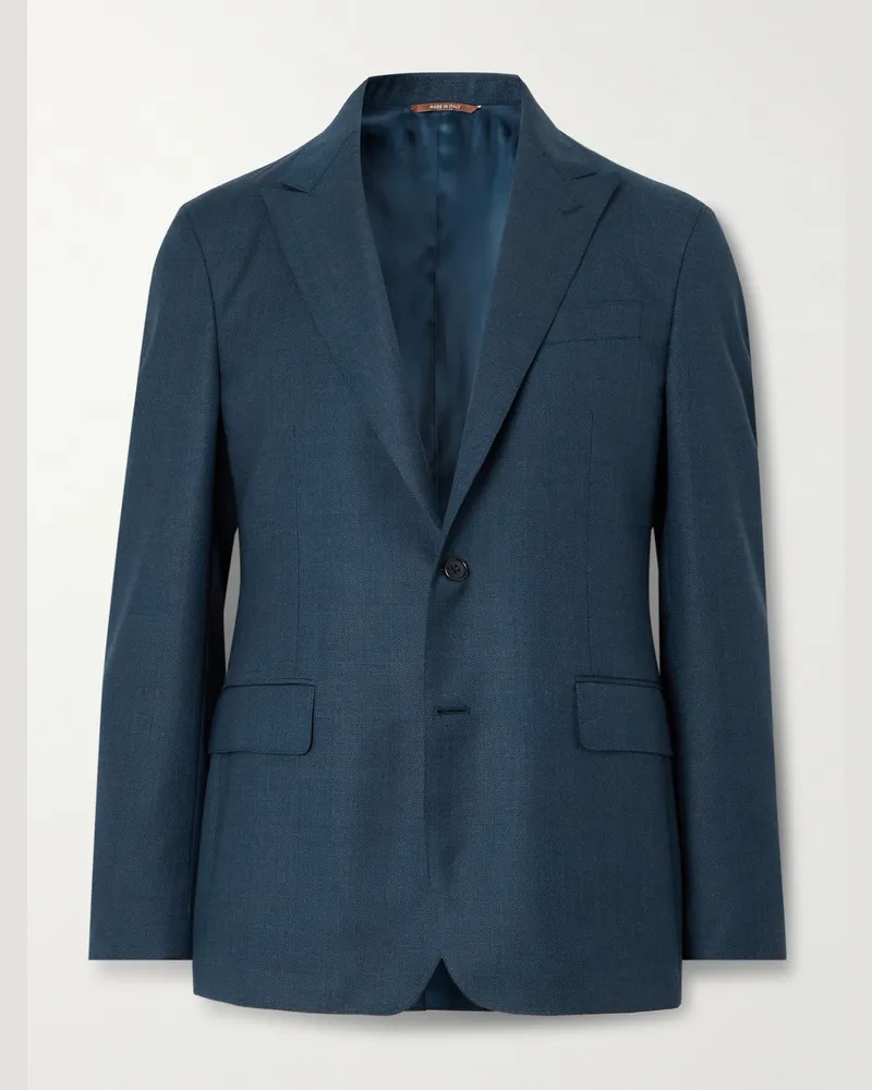 Canali Wool-Twill Suit Jacket Blue