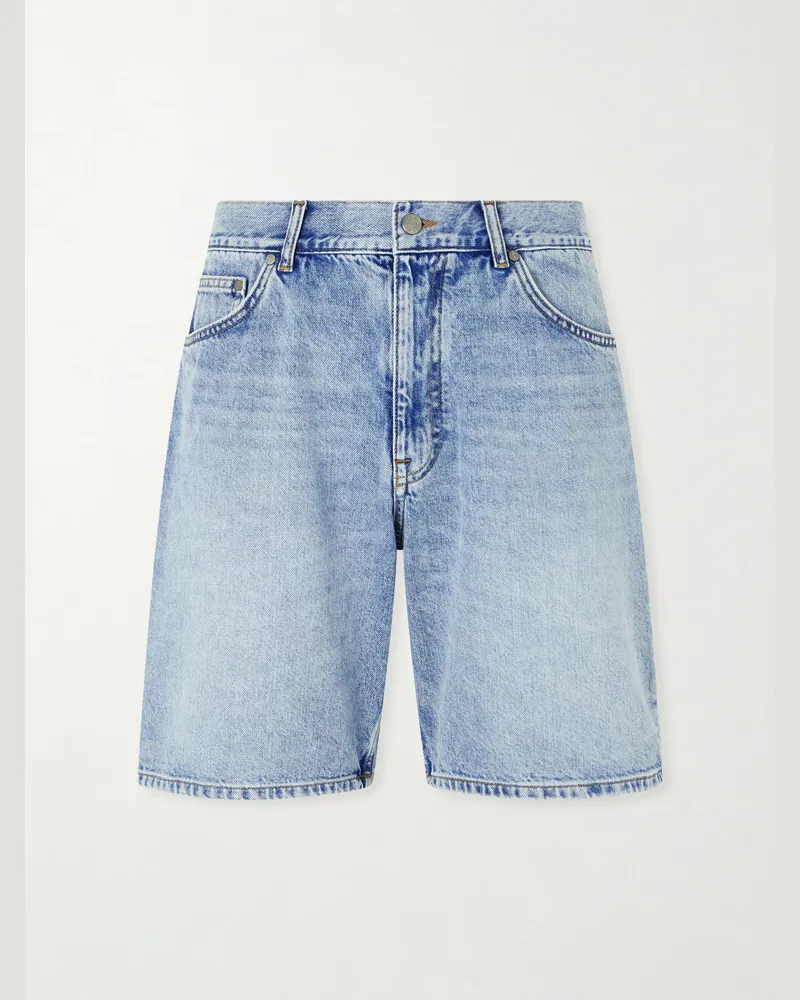 NN 07 Otis 1882 Straight-Leg Organic Denim Shorts Blue