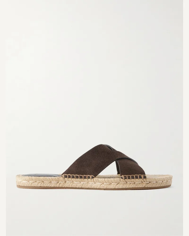 Ermenegildo Zegna Panarea Suede Sandals Brown
