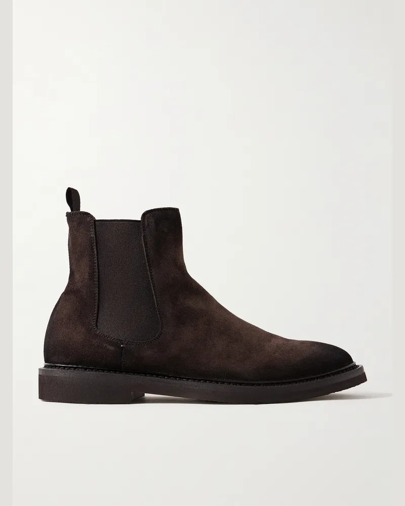 Officine Creative Italia Hopkins Flexi 204 Suede Chelsea Boots Brown