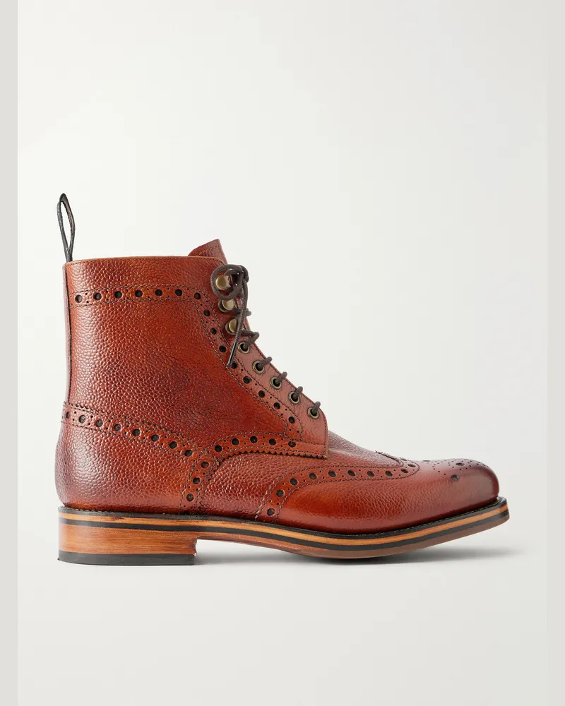 Grenson  Fred Full-Grain Leather Lace-Up Boots Brown