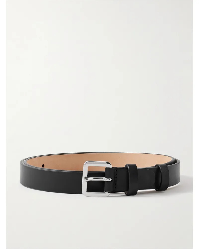 MR P. 2.5cm Leather Belt Black