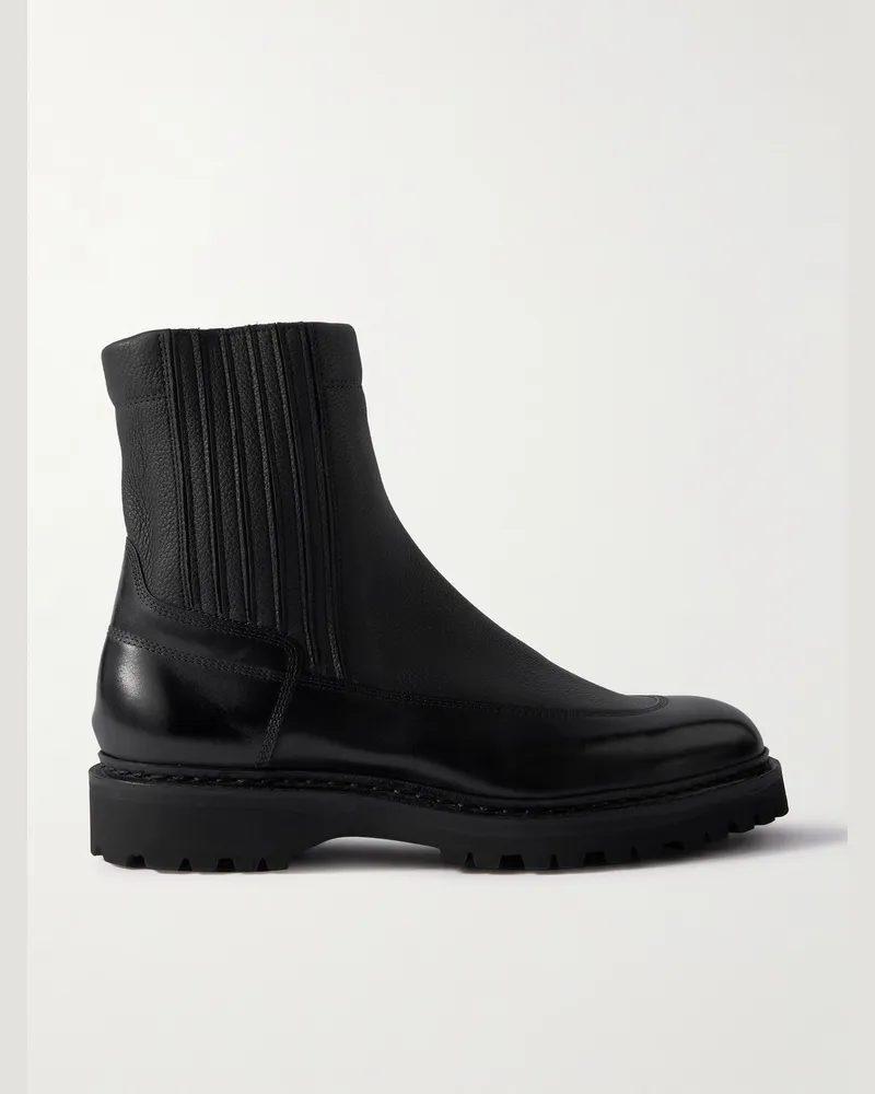 John Lobb Ridge Chelsea Boots aus glattem und vollnarbigem Leder Schwarz