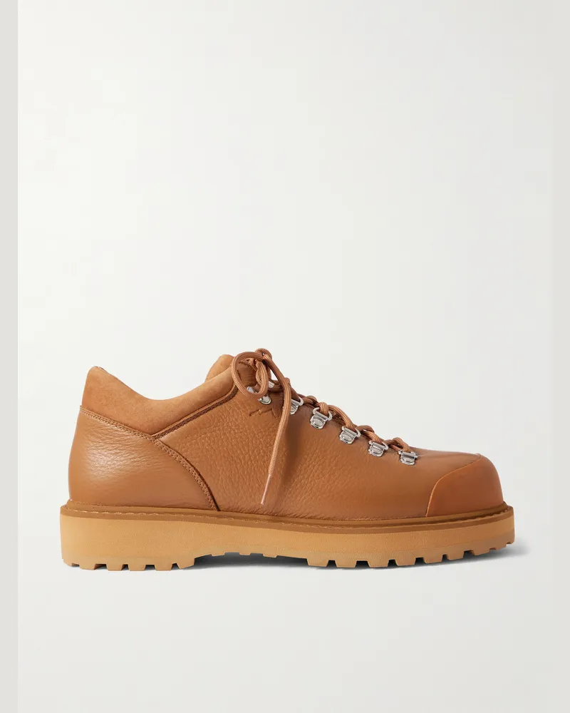 Diemme Cornaro Sneakers aus vollnarbigem Leder mit Velourslederbesatz Braun