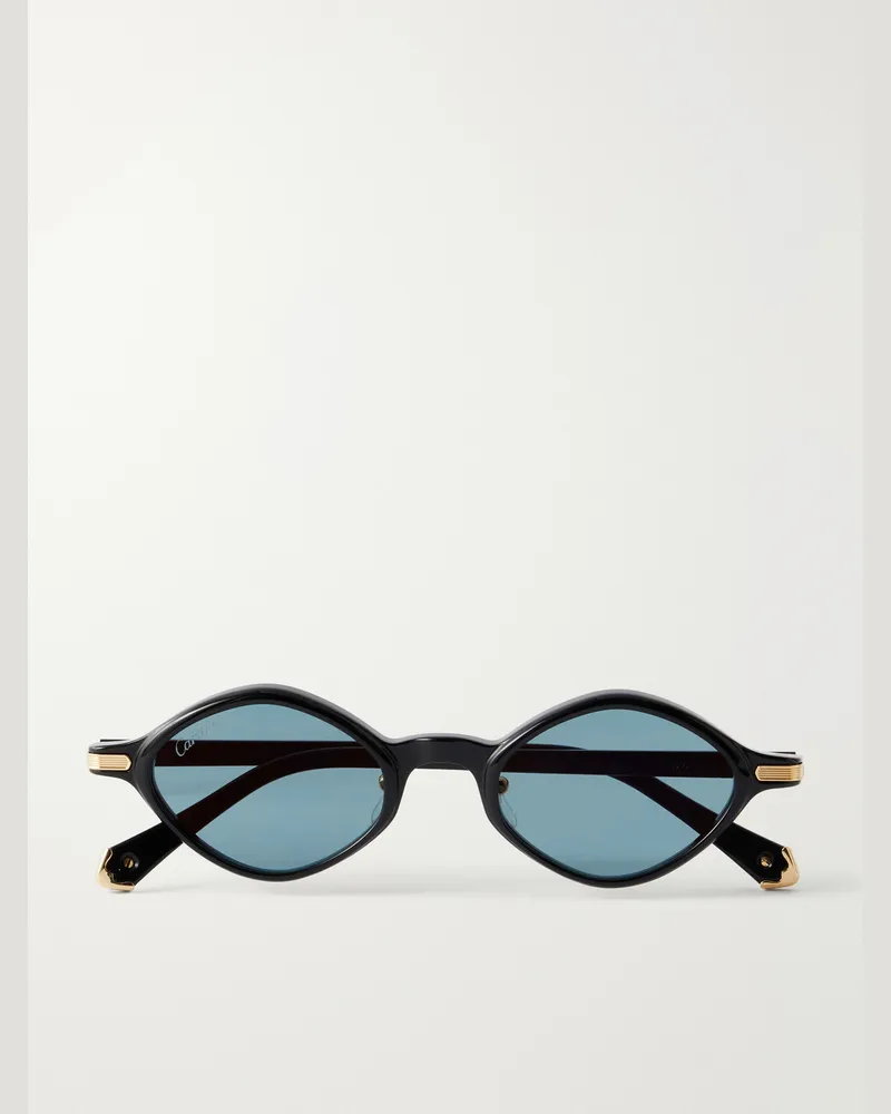 Cartier Première de Cartier Round-Frame Recycled-Acetate Sunglasses Black
