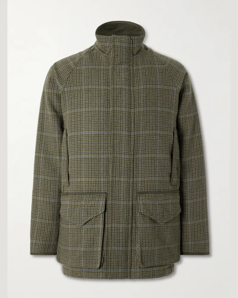 PURDEY Tom karierter Mantel aus Woll-Tweed Braun