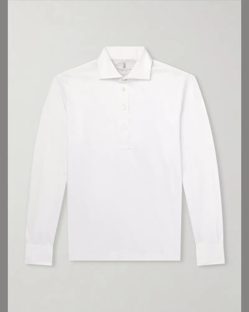 Brunello Cucinelli Cotton Polo Shirt White