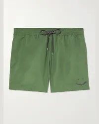 Paul Smith Happy schmal geschnittene kurze Badeshorts aus recyceltem Material mit Logostickerei Grün