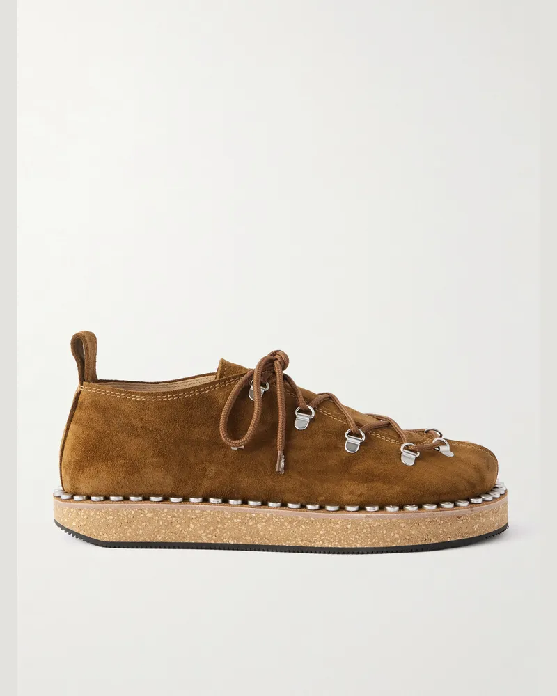 Loewe Rivet Schuhe aus Veloursleder mit Nieten Braun