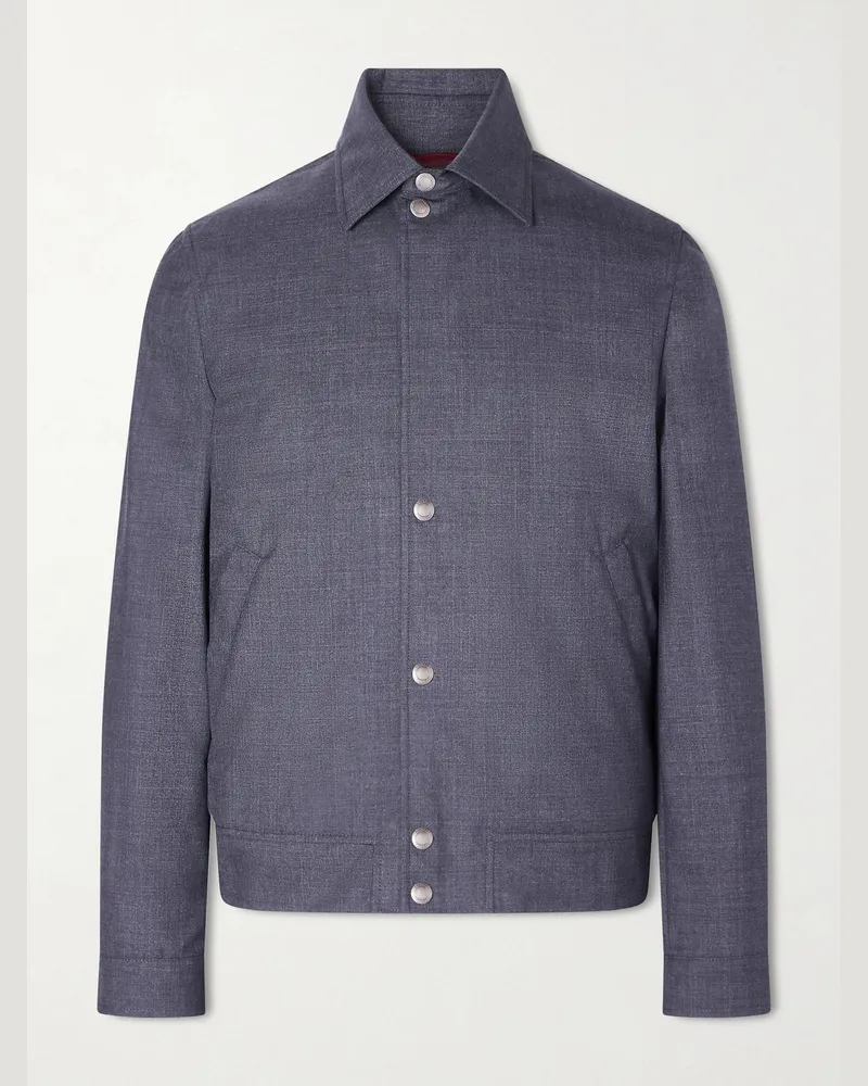 Brunello Cucinelli Virgin Wool Blouson Jacket Gray