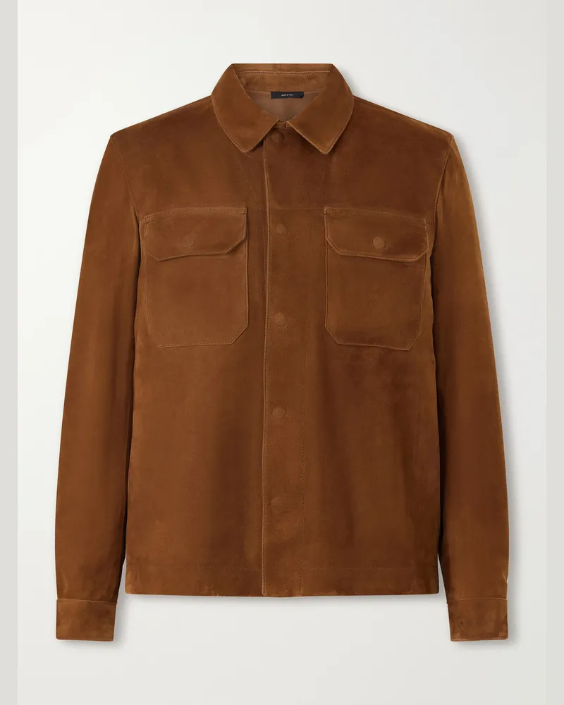 Tom Ford Panelled Suede Jacket Brown