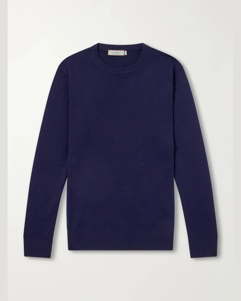 Canali Wool Sweater Blue