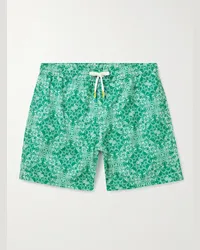 Hartford Gerade geschnittene mittellange Badeshorts mit Paisley-Print Grün