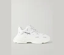 Triple S Logo-Print Faux Leather Sneakers