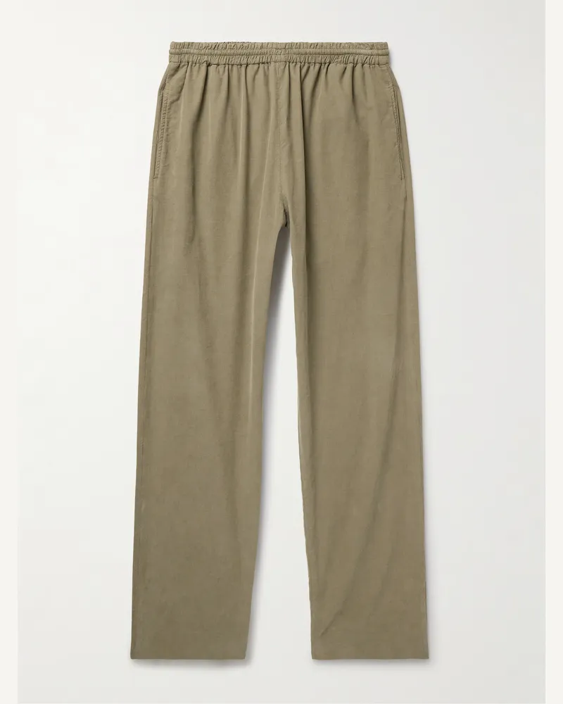 The Row Ando gerade geschnittene Hose aus Baumwollcord Grün