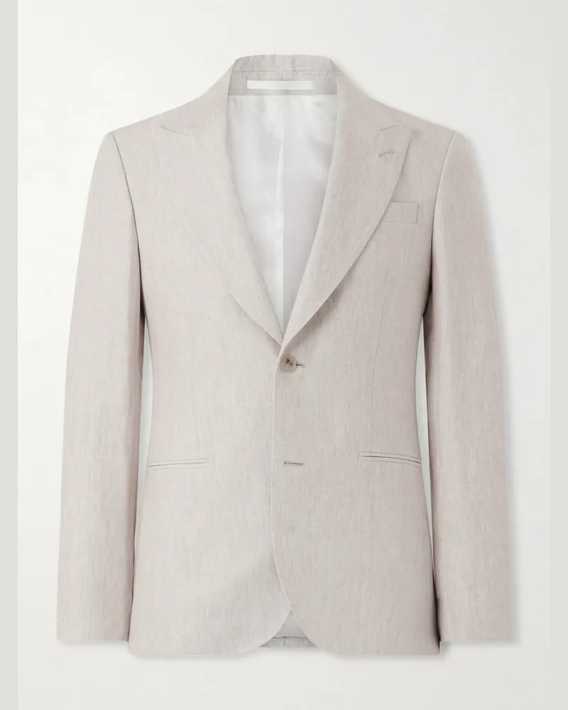 MR P. Slim-Fit Linen Tuxedo Jacket Neutrals