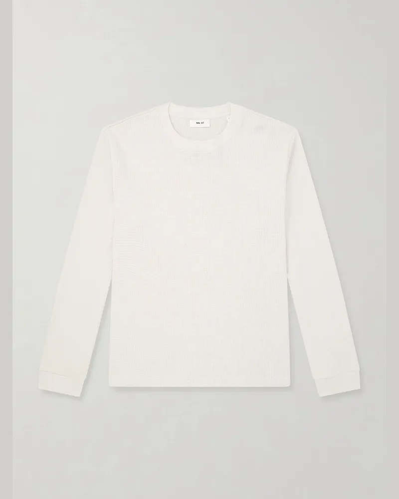 NN 07 Jett 30035 Waffle-Knit Organic Cotton Sweater Neutrals