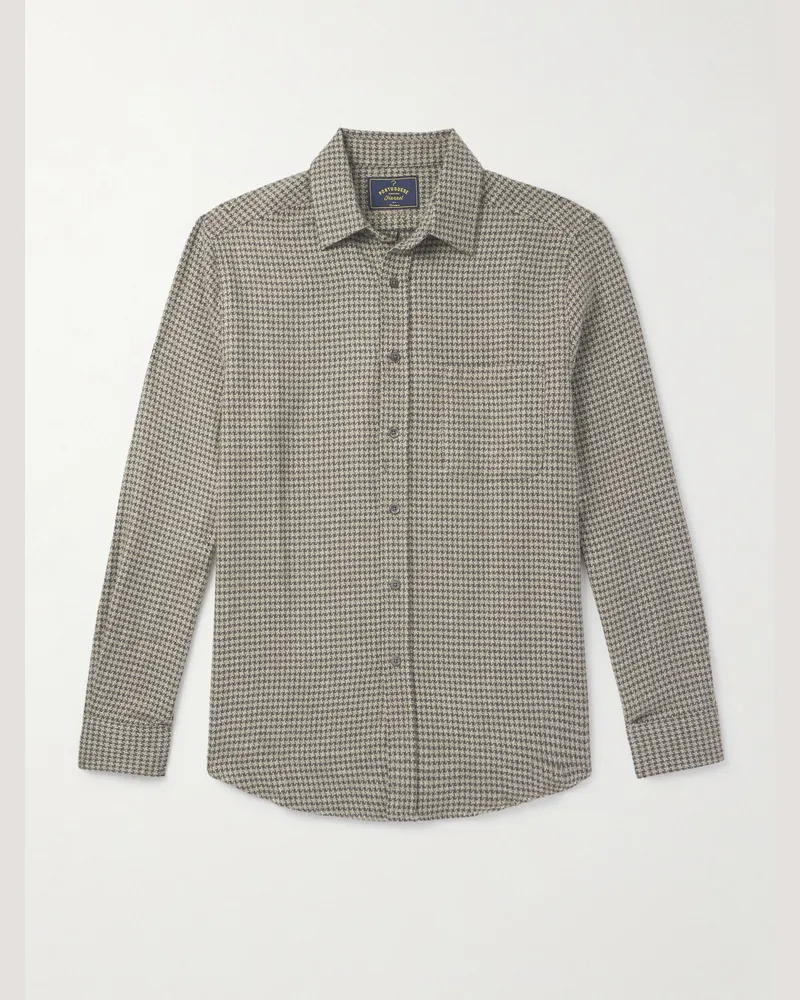 Portuguese Flannel Hemd aus Biobaumwolle mit Hahnentrittmuster Grau