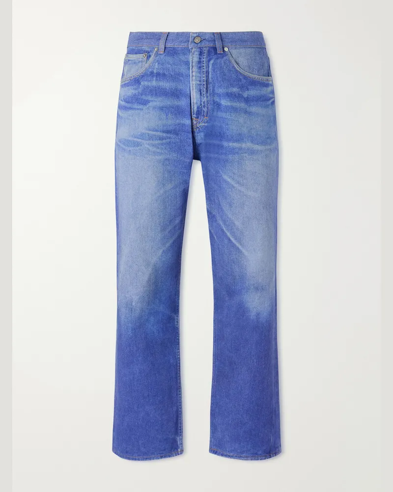 Our Legacy Third Cut Straight-Leg Printed Jeans Blue