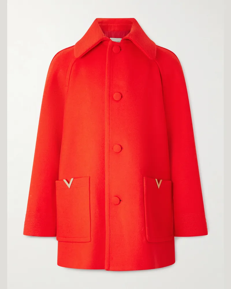 Valentino Garavani Mantel aus Wolle mit Verzierungen Rot