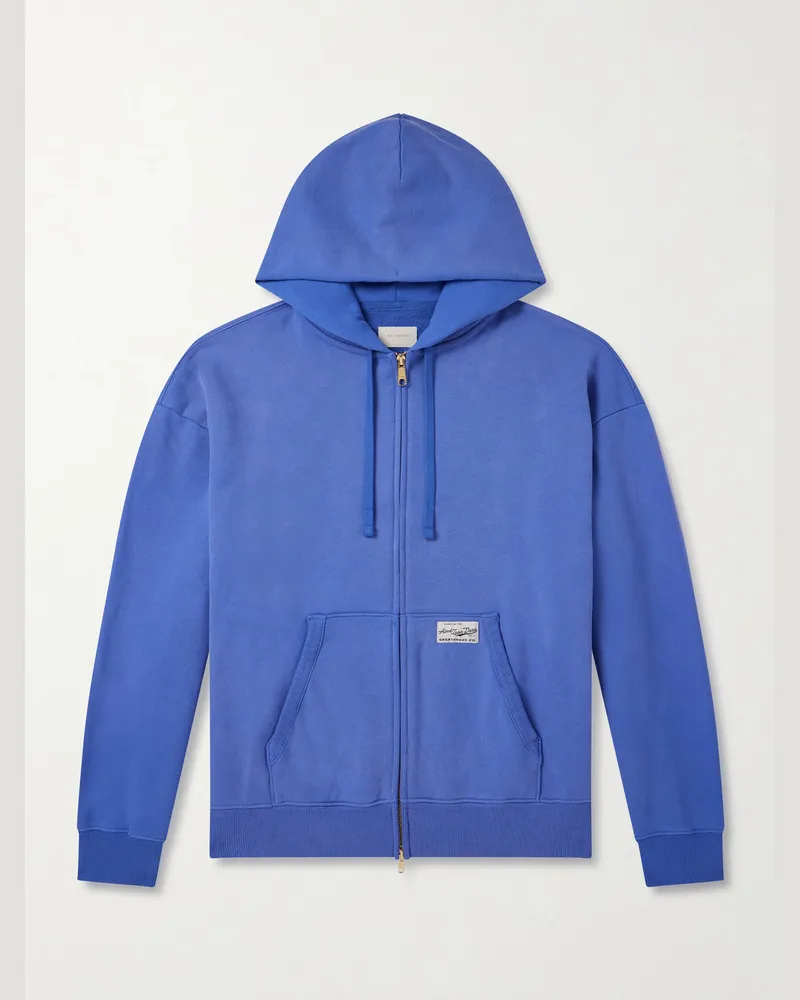 Aimé Leon Dore Cotton-Jersey Zip-Up Hoodie Blue