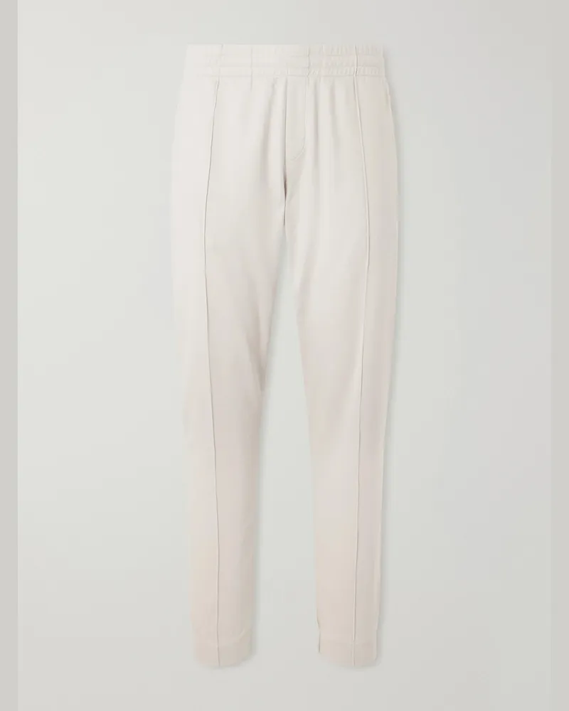 Orlebar Brown Tapered Wool-Jersey Sweatpants Neutrals