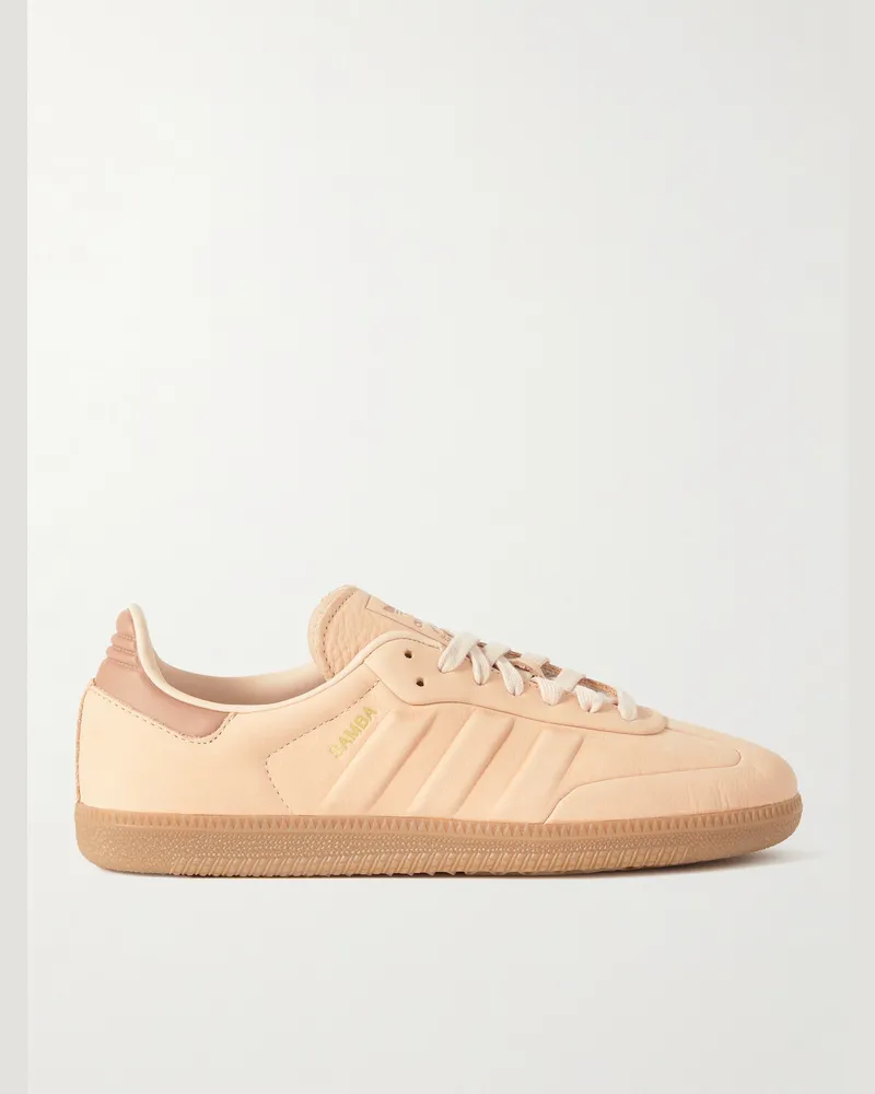 adidas Samba OG Sneakers aus Nubukleder mit Prägung und Lederbesatz Orange